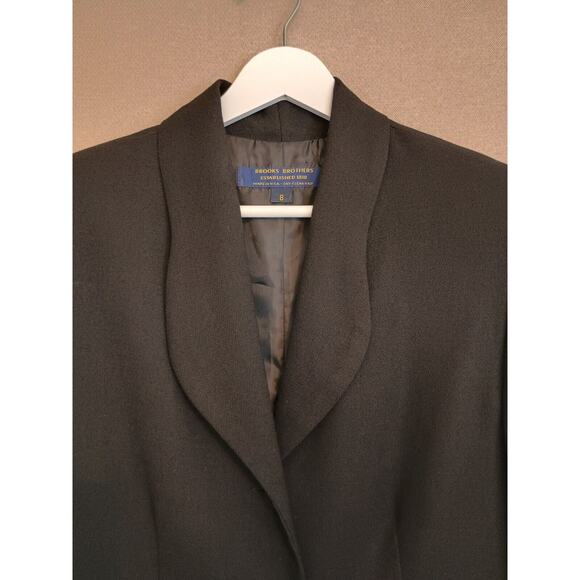 Brooks Brothers Jacket Womens Black 8 Wool Corpcore Neutral Goth Career Blazer - Picture 5 of 12